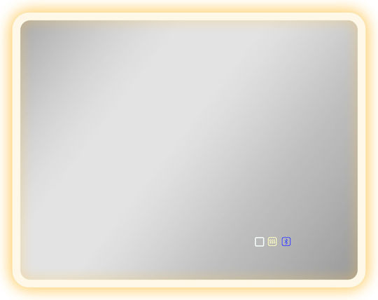 Bluetooth 834-851V05SR Ορθογώνιος Led Αφής 70x90cm Ασημί Bluetooth 834-851V05SR Ορθογώνιος Led Αφής 70x90cm Ασημί