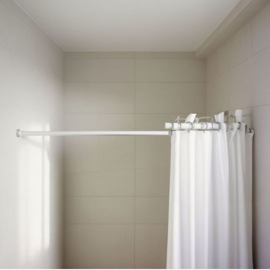 Bară Pentru Perdea de Duș Dreaptă Albă Pliabilă 110-200cm