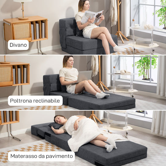 Multifunctional Bean Bag Chair Dark Gray 80x80x64cm