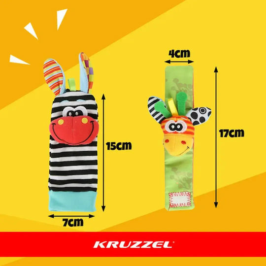 Kruzzel Set Baby Rattles and Wrist Rattles for Newborns