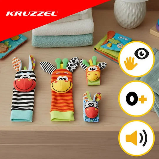 Kruzzel Set Baby Rattles and Wrist Rattles for Newborns