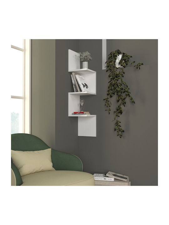 Eckregal Wand Weiß 25x25x105cm