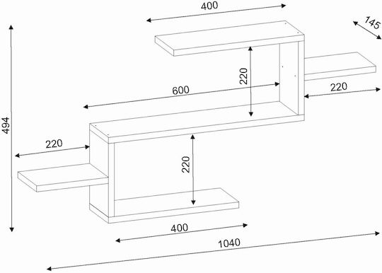Ράφι Twist Εκρού 101x15x49εκ.