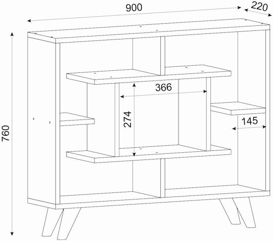 Библиотека Fondea Бяла 90x22x76см