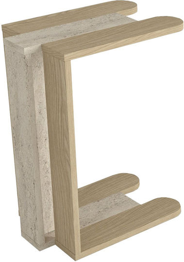Masă Laterală Rectangulară Din Lemn Travertine Lățime 30xLungime 45xÎnălțime 58.6 cm