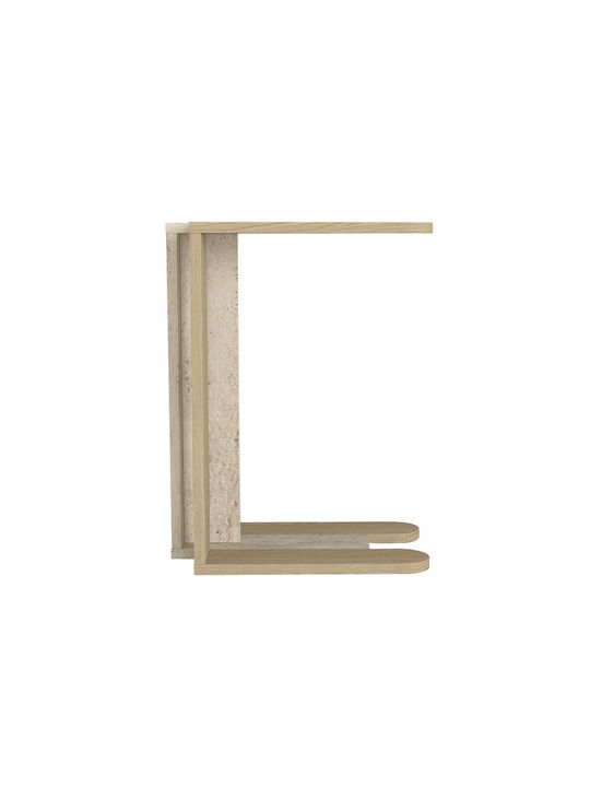 Masă Laterală Rectangulară Din Lemn Travertine Lățime 30xLungime 45xÎnălțime 58.6 cm