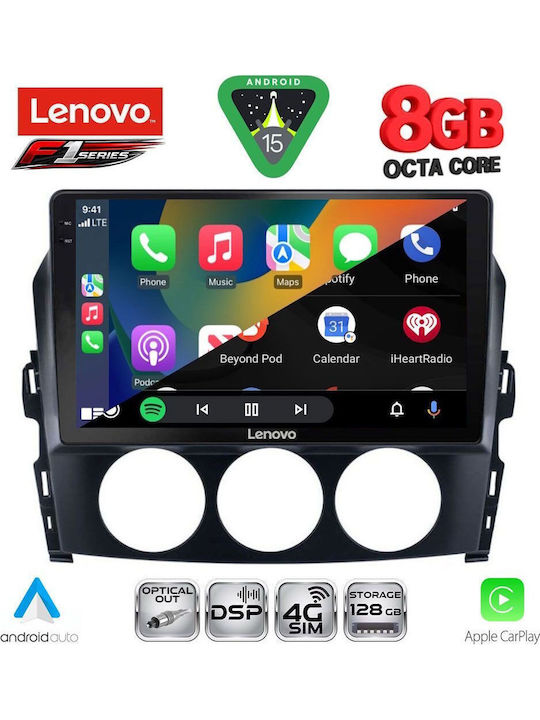 Lenovo Car Audio System for Mazda MX-5 2005-2015 (Bluetooth/USB/WiFi/GPS/Apple-Carplay/Android-Auto) with Touch Screen 9"