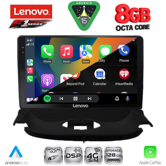 Lenovo Car Audio System for Peugeot 206 1998-2006 (Bluetooth/USB/WiFi/GPS/Apple-Carplay/Android-Auto) with Touch Screen 9"