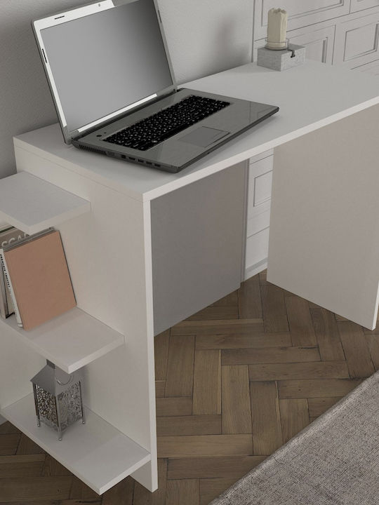 Birou Pure Whitespace Din Lemn Alb 104.5x40x73.8cm