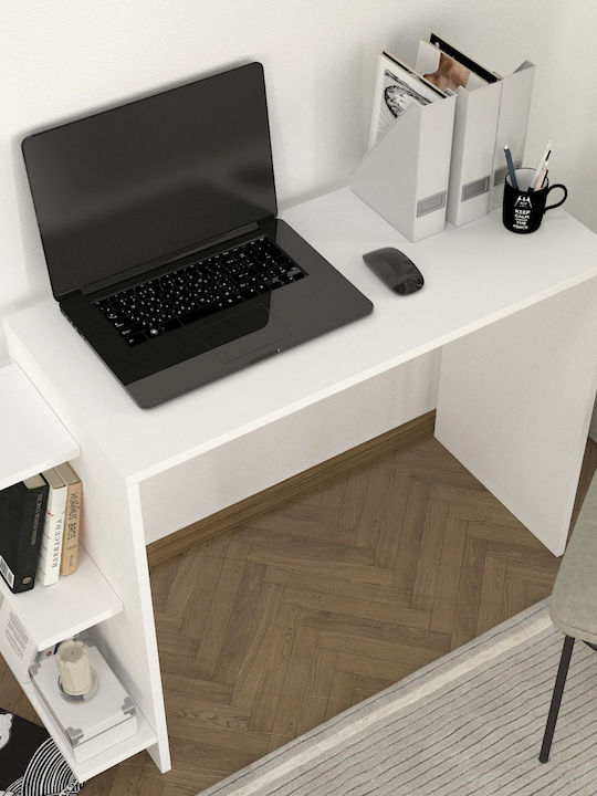 Birou Pure Whitespace Din Lemn Alb 104.5x40x73.8cm