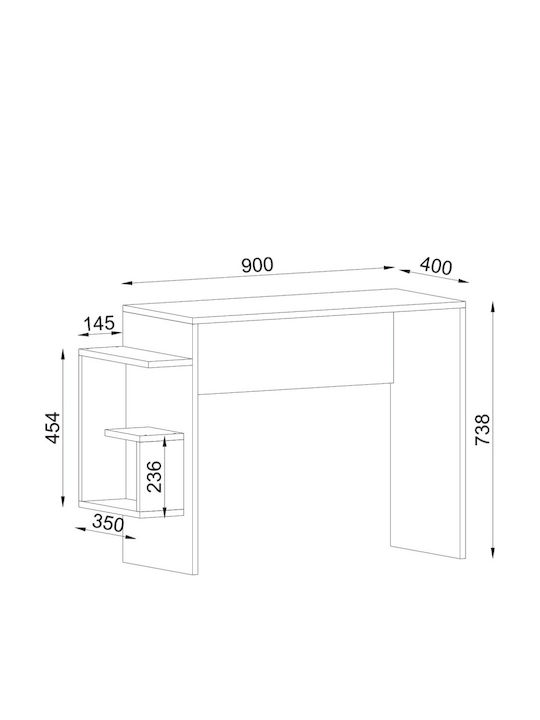 Schreibtisch Sharp Focus Holz Weiß 104.5x40x73.8cm