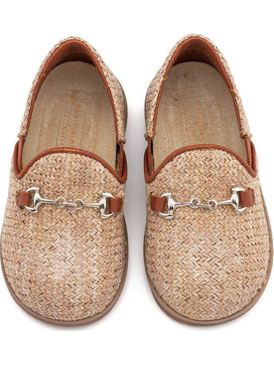 Babywalker Babywalker Christening Shoes for Boys Fabric Moccasins in Tabac