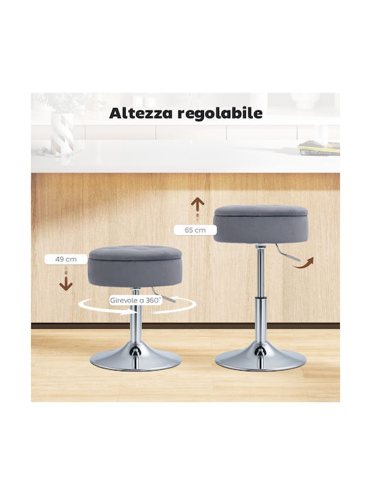 Stool Bar Bistro with Adjustable Height Gray 39x39x65cm