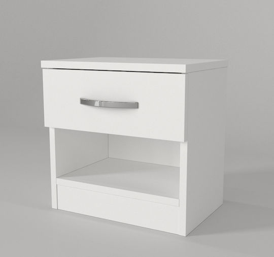 Κομοδίνο Ξύλινο Λευκό 40x40x30cm