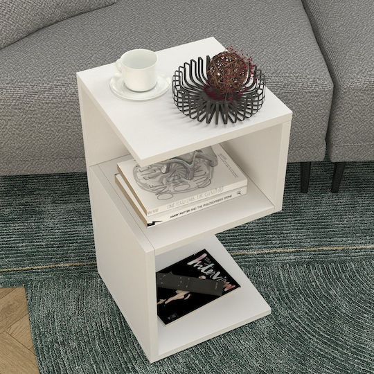 Bedside Table Kaylee Wooden White 30x30x55cm