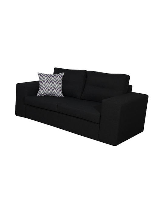 Polihome Doppelsitzer Sofa Schwarz 170x90x74cm