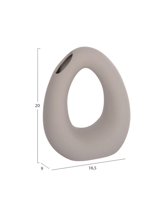 Homemarkt Tabletop Ceramic Decorative Ellipto Hm4644.03 Gray Matte 16.5x9x20 3pcs