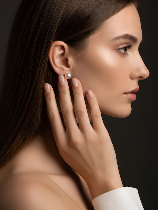 Chrysothemiss Γυναικεία Σκουλαρίκια Pearl Aura Πέρλα Επιπλατινωμένα
