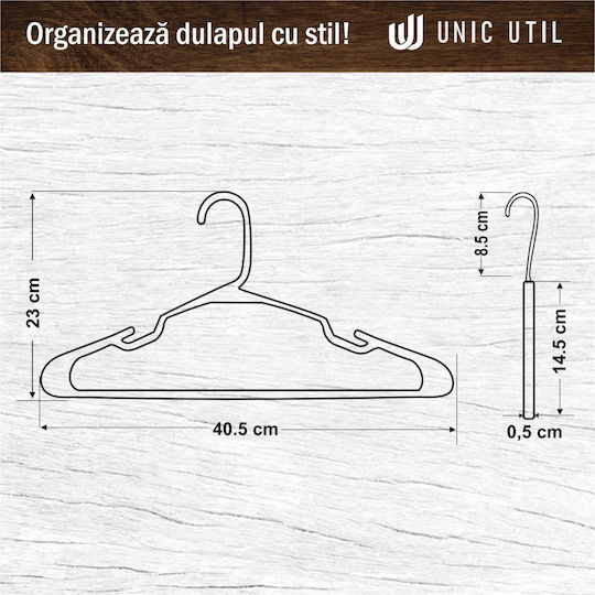 UnicUtil Вешалка за Дрехи Бяла UUUM32X10 10бр