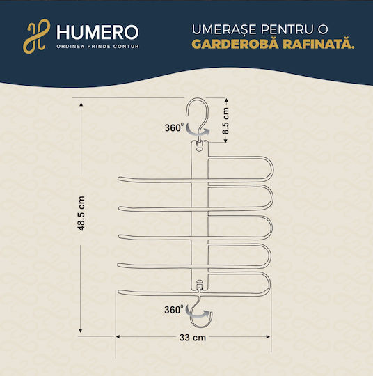 Humero Umeraș pentru Dulap pentru pantaloni Lemn Bej 3buc