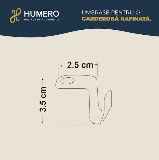 Humero Κρεμάστρα Ρούχων Λευκή HUUUM34X10 10τμχ