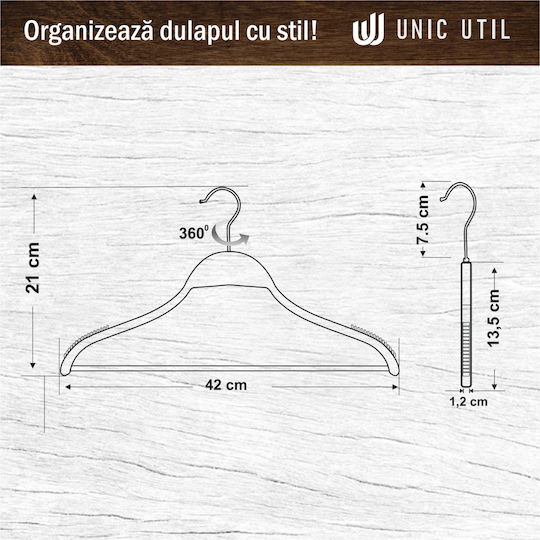 UnicUtil Umeraș pentru Dulap pentru pantaloni Lemn Bej UUUM09X5 5buc