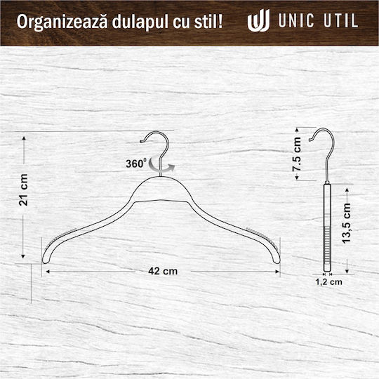 UnicUtil Κρεμάστρα Ρούχων Μπεζ UUUM08X3 3τμχ