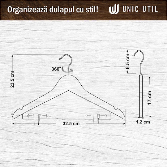 UnicUtil Umeraș pentru Dulap pentru pantaloni Lemn Roz UUUM35X10 10buc