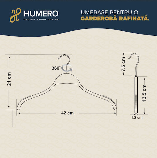 Humero Kleiderbügel Schwarz HUUUM39X20 20 Stück