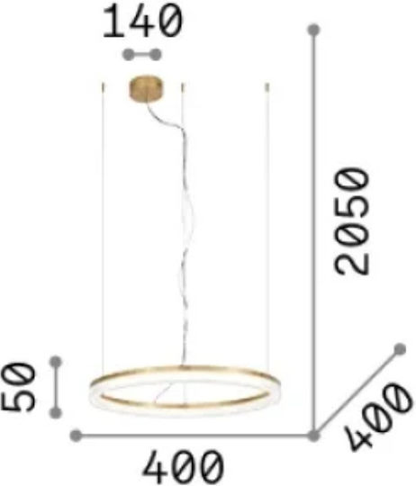 Ideal Lux LED Ceiling Light with Warm White Light 40x40cm