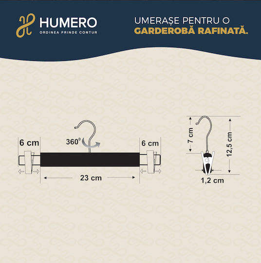 Humero Umeraș pentru Dulap pentru pantaloni Lemn Neagră 50buc
