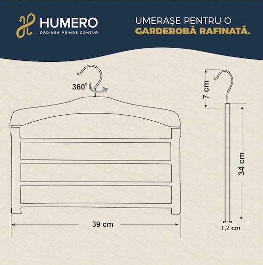 Humero Schrankbügel Klappbar für Hosen Hölzernes Beige 6Stück