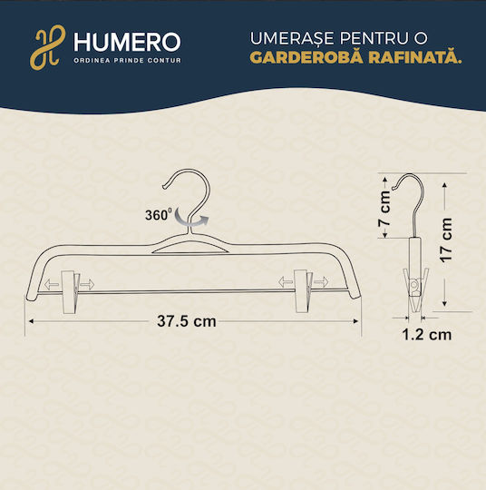 Humero Umeraș pentru Dulap pentru pantaloni Lemn Bej 40buc