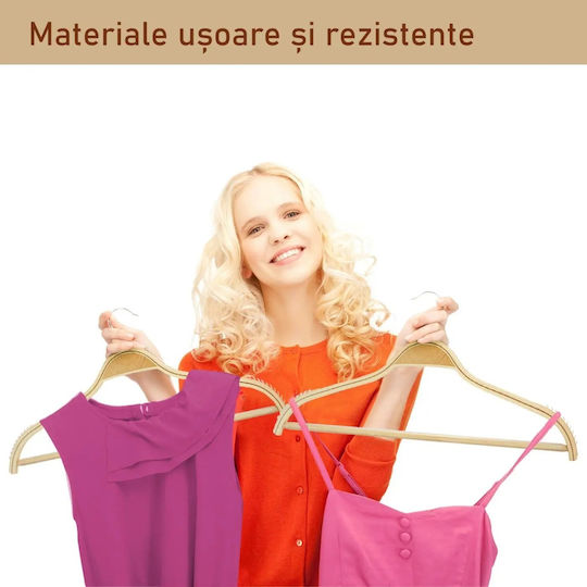 UnicUtil Umeraș pentru Dulap pentru pantaloni Lemn Bej UUUM09X10 10buc