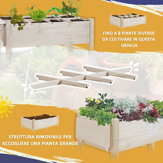 Outsunny Кутия за саксии Дърво Wood 123x54x87см.