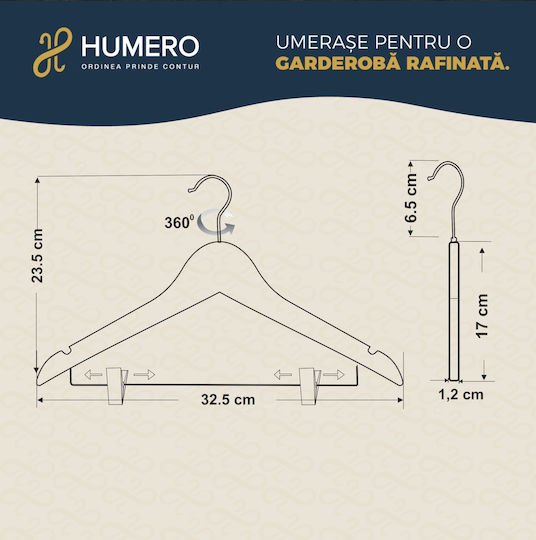 Humero Umeraș pentru Dulap pentru pantaloni Lemn Roz 10buc