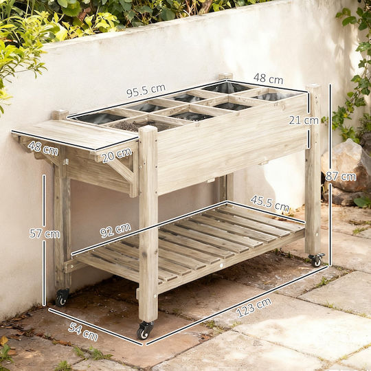 Outsunny Кутия за саксии Дърво Wood 123x54x87см.