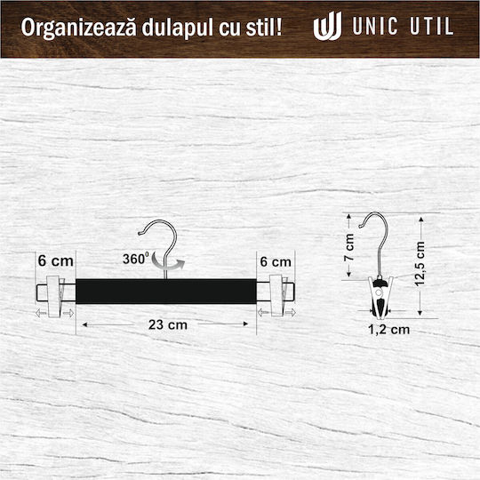 UnicUtil Umeraș pentru Dulap pentru pantaloni Lemn Neagră UUUM41X20 20buc