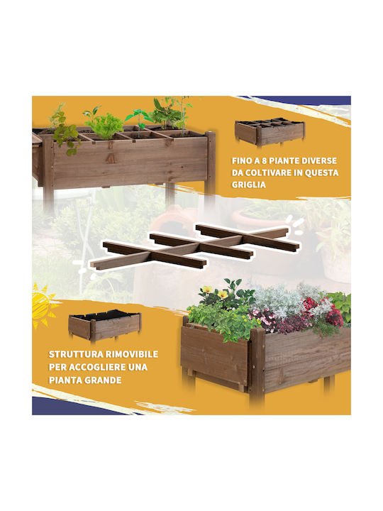 Outsunny Planter Box Lemn 123x54x87cm.