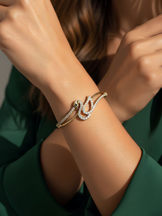 Chrysothemiss Brățară Pentru Femei Golden Whim Design Cu Zircon Alb