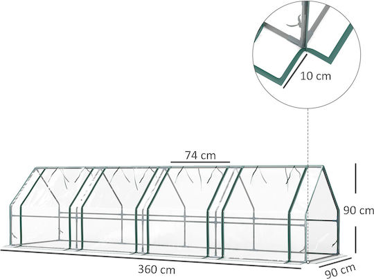 Outsunny 845-204V05CR Оранжерия 3.6x0.9x0.9m