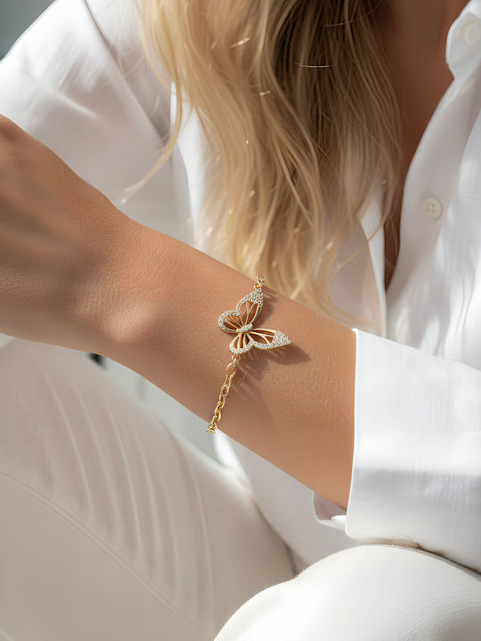 Chrysothemiss Damen Armband Papillon Éclat Schmetterling Weiße Zirkon
