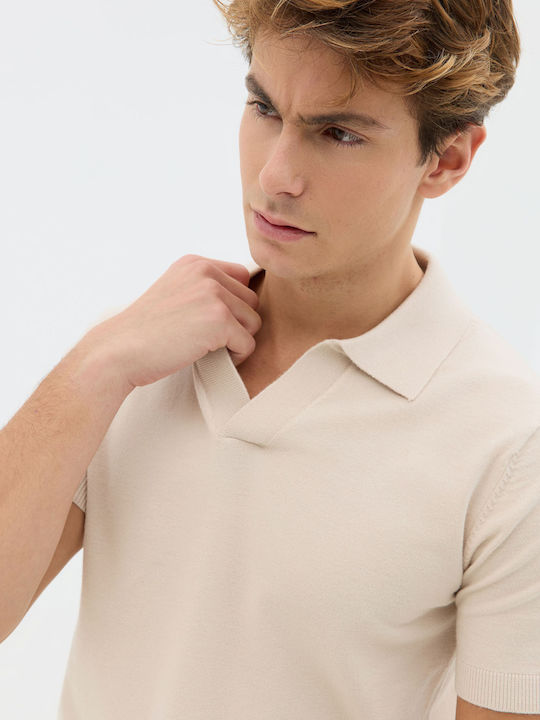 Polo Short Sleeve Blouse Beige