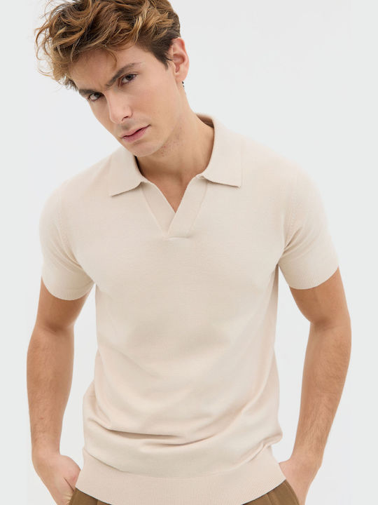 Polo Short Sleeve Blouse Beige