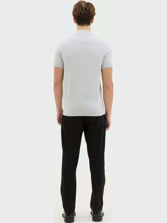 Polo Kurzarmbluse Light Grey