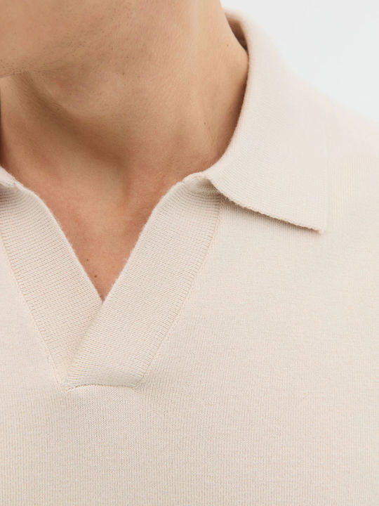 Polo Short Sleeve Blouse Beige