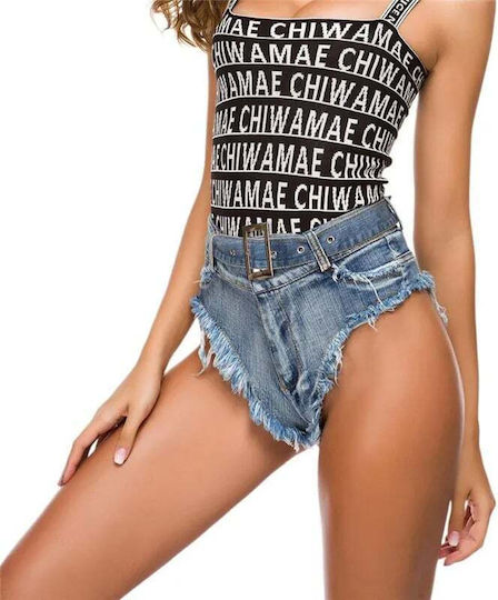 Denim Raw Hem Ripped Hot Pants