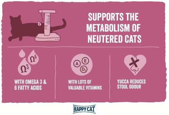 Happy Cat Dry Food for Adult Sterilized Cats with Salmon 4kg