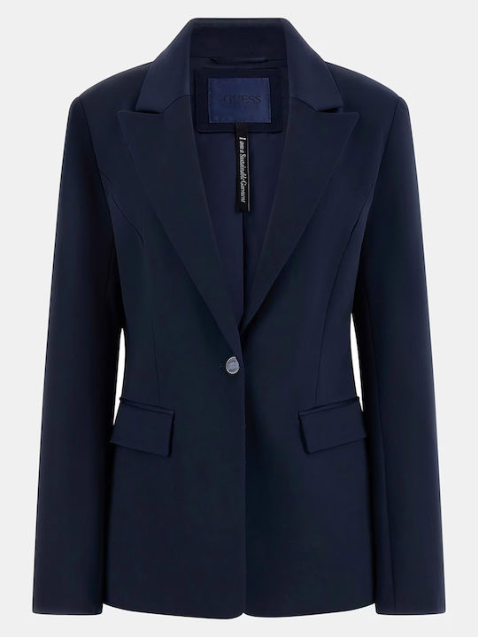 Guess Long Women's Blazer Dark Blue