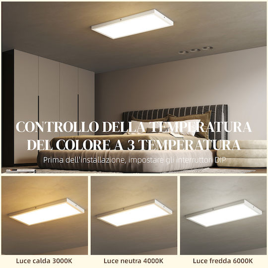 HomCom Таванно осветление 60бр Бяла с Вграден LED